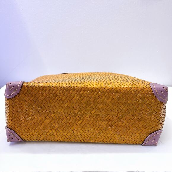 NEW! Handmade Hand Woven Bag Tote Leather Handle From Krachut Plant Unique Purse - Picture 7 of 14